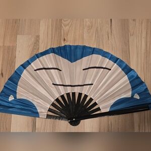 Blue and White Snorlax Hand Fan